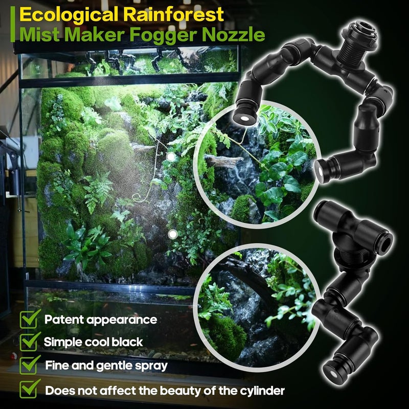 MYGIIKAKA Reptile Smart Mister, Reptile Humidifiers Misting System Automatic with Timer, Terrariums Humidifier with 360°Adjustable Misting Nozzles, Spray Kit for Rainforest Plants Amphibian - Image 4